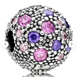 Pandora Purple & Pink Cz Cosmic Stars Clip Silver S925 Ale